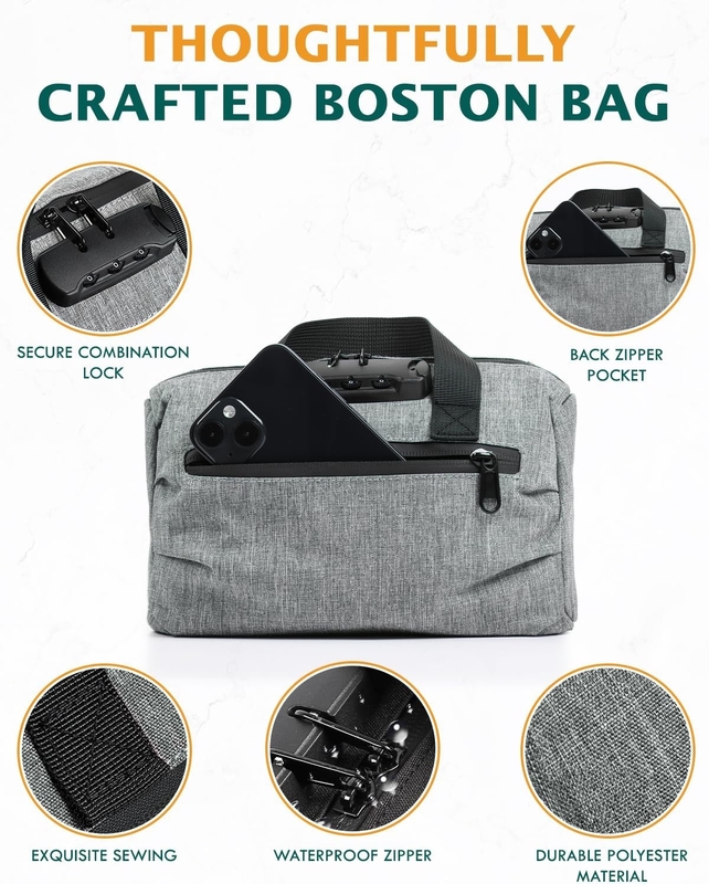Ótimos presentes Saco à prova de cheiro revestido de carbono viagem personalizada 210 D poliéster com fechadura combinada