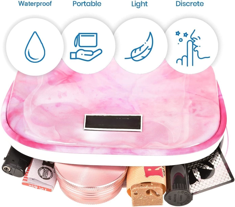 Rosa Resistente à água Saco de viagem à prova de odor personalizado com sistema de filtro de carbono para meninas