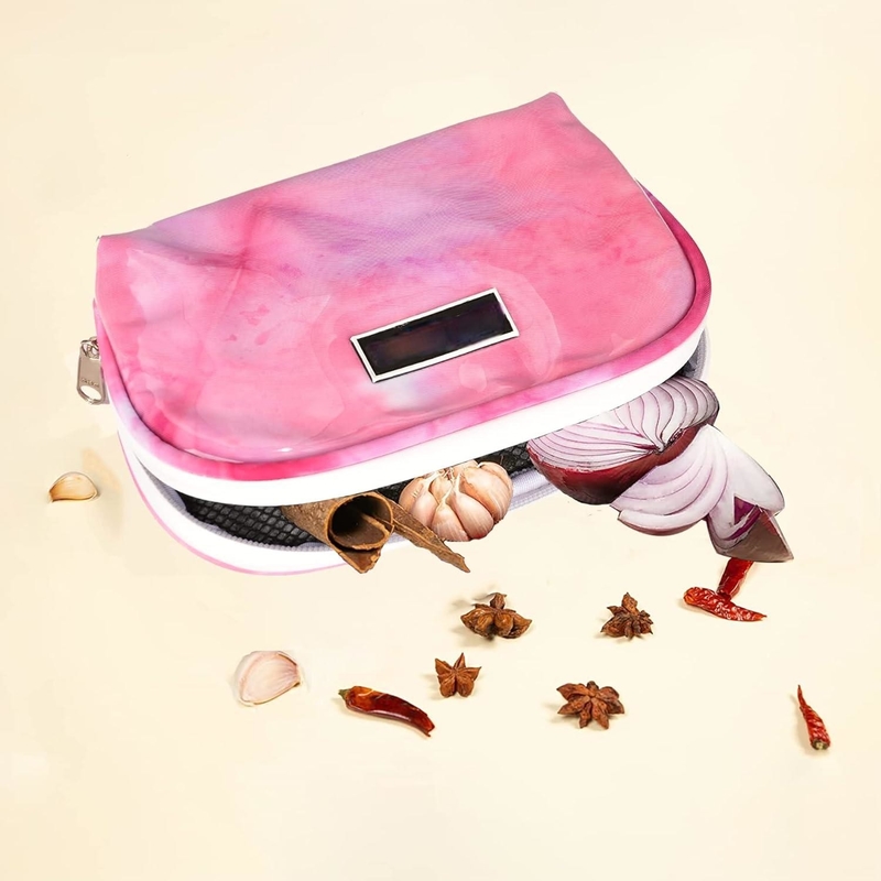 Rosa Resistente à água Saco de viagem à prova de odor personalizado com sistema de filtro de carbono para meninas