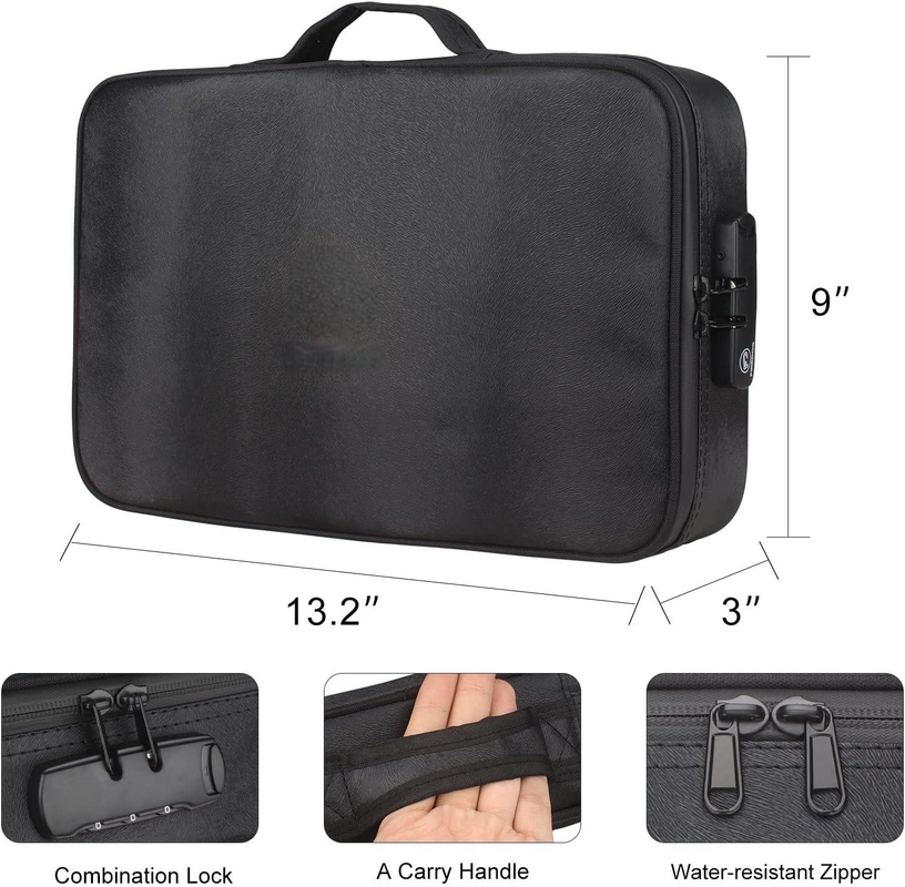 Cores pretas Armazenamento de grande capacidade impermeável de viagem personalizada Saco à prova de cheiro com fechadura
