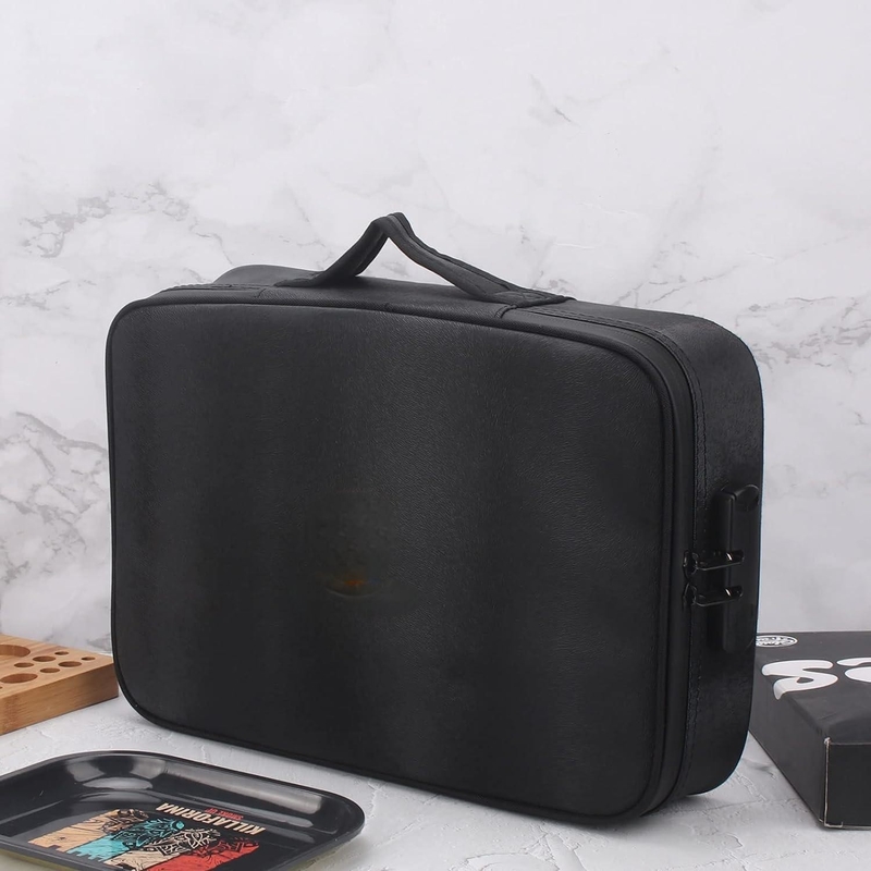 Cores pretas Armazenamento de grande capacidade impermeável de viagem personalizada Saco à prova de cheiro com fechadura