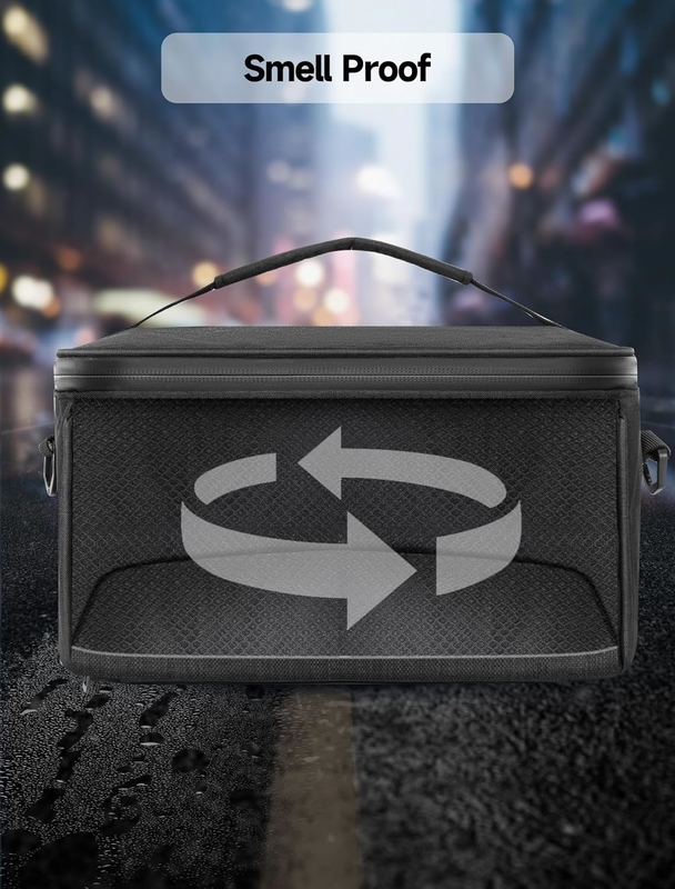 Saco portátil de grande capacidade resistente a odores e odores de viagem personalizado com separadores removíveis