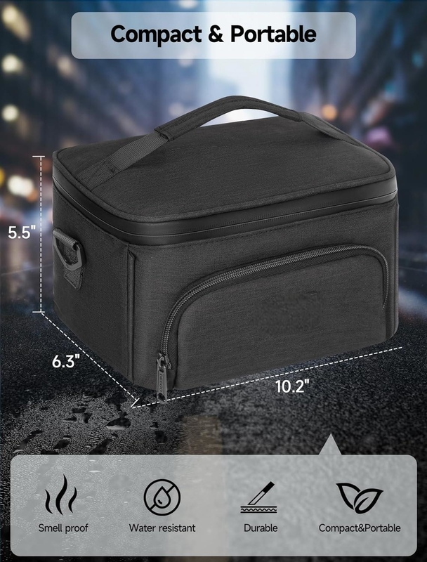 Saco portátil de grande capacidade resistente a odores e odores de viagem personalizado com separadores removíveis