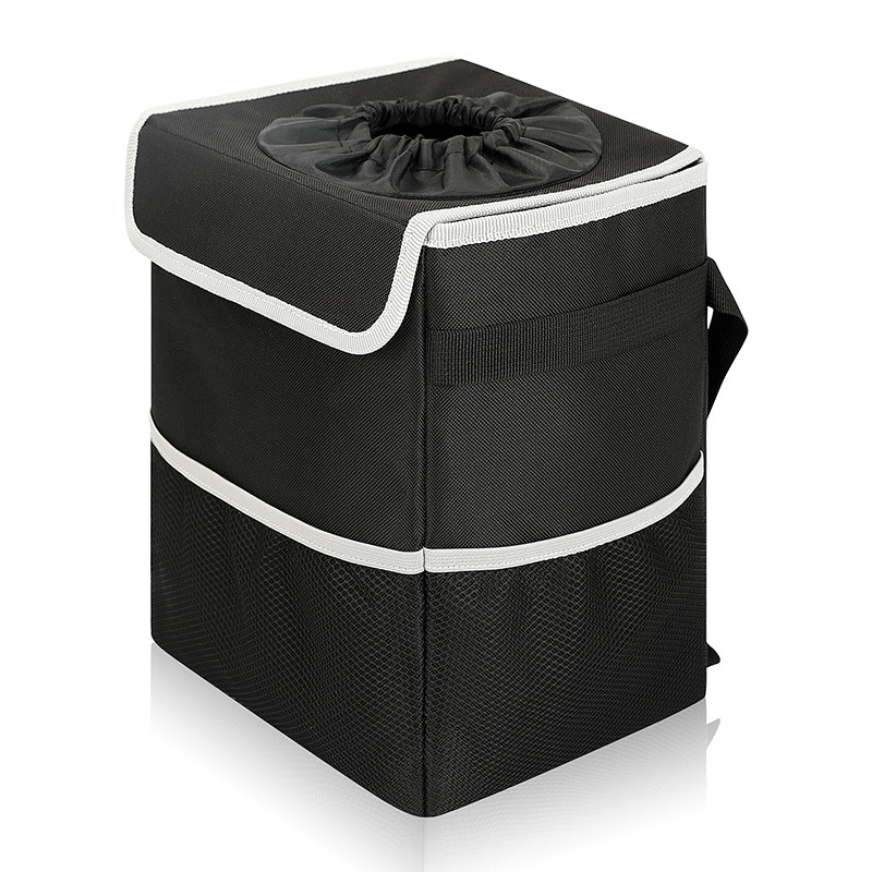 Sacos organizadores de lixo para carros de lixo, preto, à prova de vazamento, caixa de lixo, tampa, lixo, 8,4 x 7,4 x 10,4 
