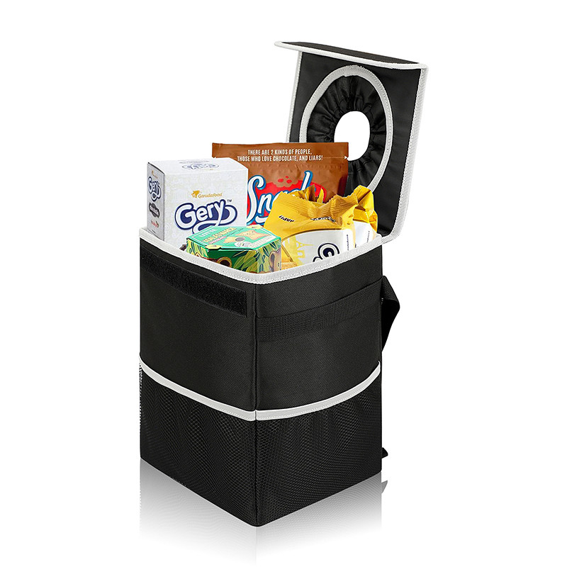 Sacos organizadores de lixo para carros de lixo, preto, à prova de vazamento, caixa de lixo, tampa, lixo, 8,4 x 7,4 x 10,4 
