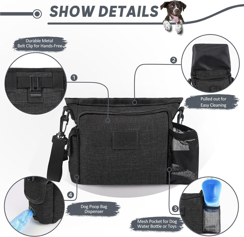 Portable Walking Fanny Pack Construído em Poop Custom com vários bolsos Regulable Shoulder Strap