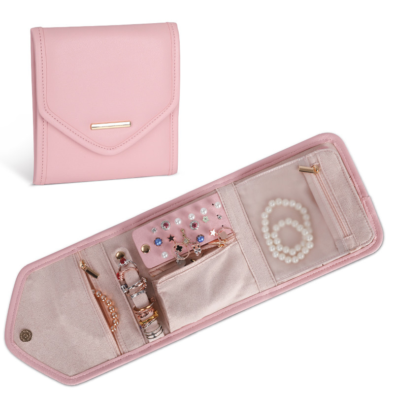 Saco de colagem de jóias dobrável Mini organizador de viagens Saco de rol de jóias 14,5x3x15cm