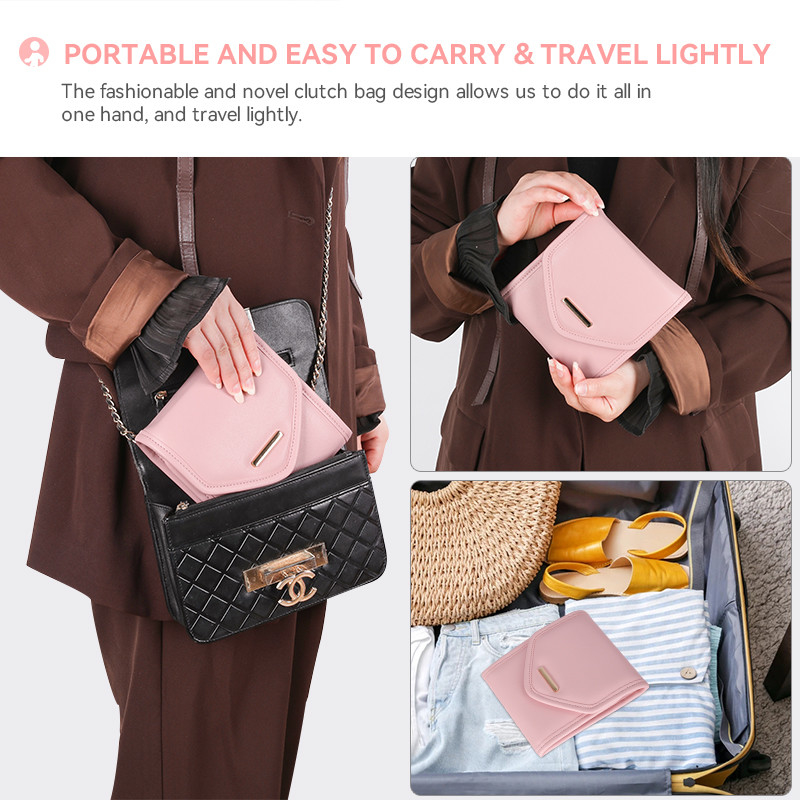 Saco de colagem de jóias dobrável Mini organizador de viagens Saco de rol de jóias 14,5x3x15cm