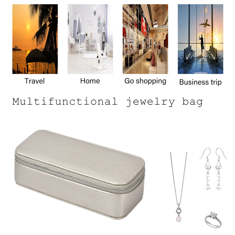 Maquiagem Bolsos de Jóias Caixa PU Couro de Viagem Portátil 7x3.15x1.97