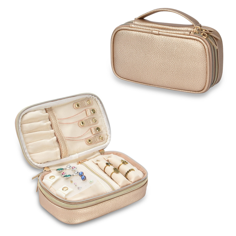 OEM 2 camadas Bolsa de Jóias de Armazenamento Bolsas Organizador Bolsa Brinco Bolsa de Viagem 7x2.4x3.9