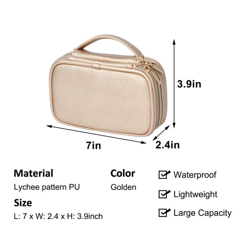 OEM 2 camadas Bolsa de Jóias de Armazenamento Bolsas Organizador Bolsa Brinco Bolsa de Viagem 7x2.4x3.9