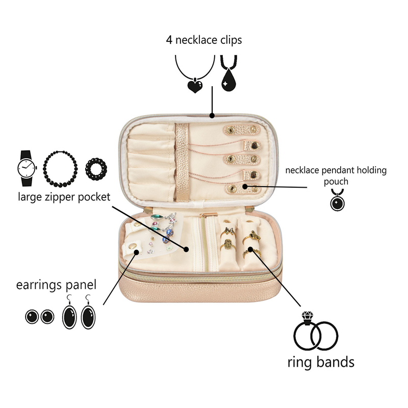 OEM 2 camadas Bolsa de Jóias de Armazenamento Bolsas Organizador Bolsa Brinco Bolsa de Viagem 7x2.4x3.9