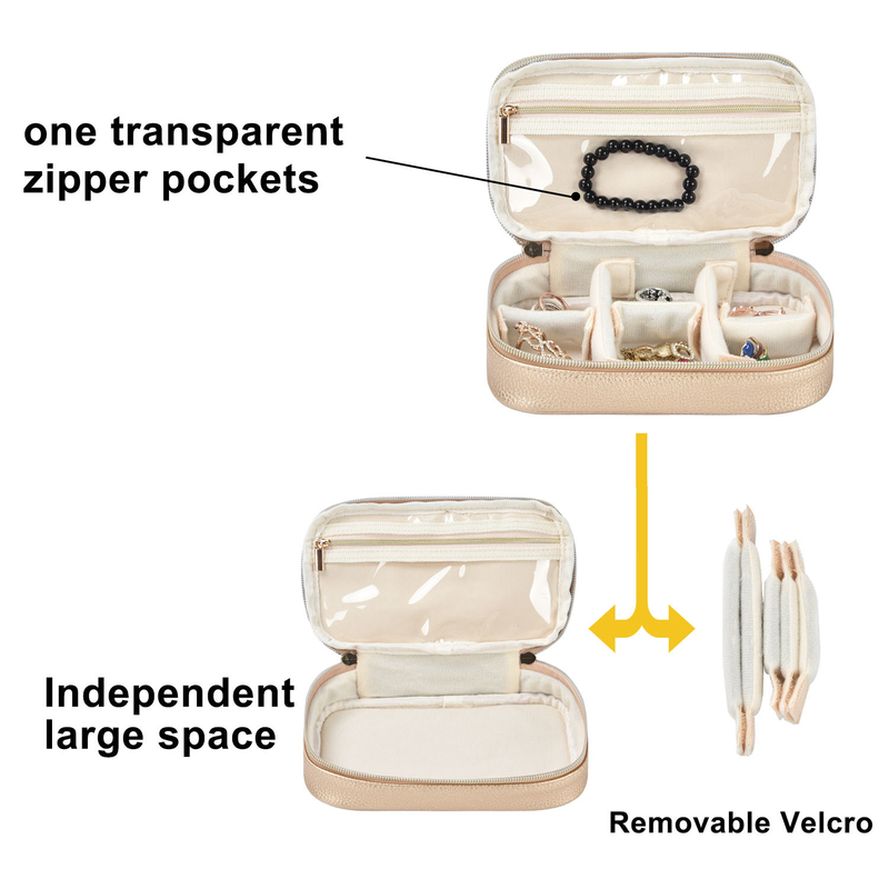 OEM 2 camadas Bolsa de Jóias de Armazenamento Bolsas Organizador Bolsa Brinco Bolsa de Viagem 7x2.4x3.9