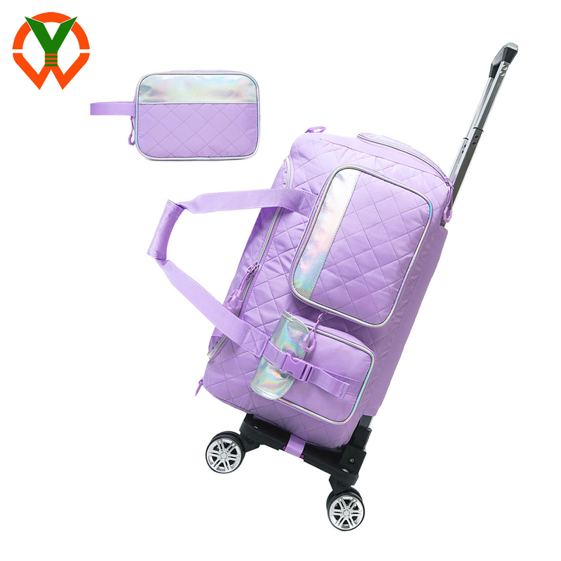 Saco de moda feminino com rodas Saco de noite com compartimento de calçado para viagens
