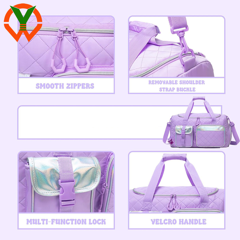 Saco de moda feminino com rodas Saco de noite com compartimento de calçado para viagens