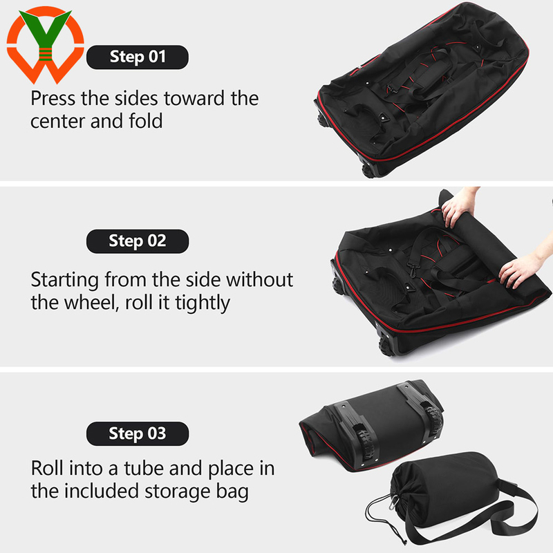 120L/140L Roda de borracha dupla de viagem dobrável Saco de duffel e vários bolsos e compartimentos